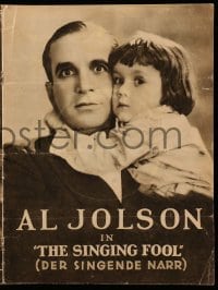 3h474 SINGING FOOL German program 1929 many different images of Davey Lee with Al Jolson!