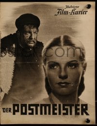 3h554 STATIONMASTER Film-Kurier German program 1940 Der Postmeister, Heinrich George, banned!