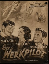 3h477 TEST PILOT German program 1938 different images of Clark Gable, Myrna Loy & Spencer Tracy!