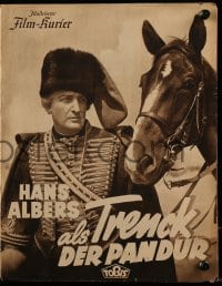 3h560 TRENCK DER PANDUR German program 1940 Hans Albers as Franz Freiherr von der Trenck, forbidden