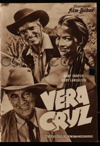 3h983 VERA CRUZ German program 1955 different images of cowboys Gary Cooper & Burt Lancaster!