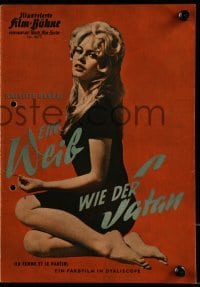 3h997 WOMAN LIKE SATAN German program 1959 La Femme et le Pantin, sexy Brigitte Bardot, different!