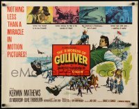 3j505 3 WORLDS OF GULLIVER 1/2sh 1960 Ray Harryhausen fantasy classic, art of giant Kerwin Mathews!