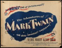 3j512 ADVENTURES OF MARK TWAIN style A 1/2sh 1944 Fredric March as Twain, the gol-darndest American!