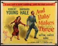 3j516 AND BABY MAKES THREE style B 1/2sh 1949 Robert Young, Barbara Hale, wacky art of baby!