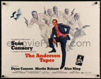 3j518 ANDERSON TAPES 1/2sh 1971 art of Sean Connery & gang of masked robbers, Sidney Lumet