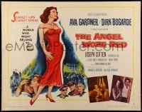 3j520 ANGEL WORE RED style B 1/2sh 1960 Dirk Bogarde, great art of sexy full-length Ava Gardner!