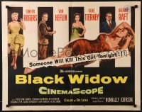 3j548 BLACK WIDOW 1/2sh 1954 Ginger Rogers, Gene Tierney, Van Heflin, George Raft, sexy art!