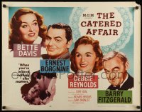 3j572 CATERED AFFAIR 1/2sh 1956 Debbie Reynolds, Bette Davis, Ernest Borgnine, black title design!
