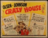 3j586 CRAZY HOUSE 1/2sh 1943 Ole Olsen & Chic Johnson w/sexy Cass Daley & Martha O'Driscoll!