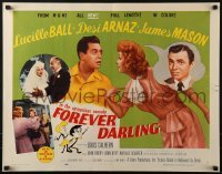 3j642 FOREVER DARLING style A 1/2sh 1956 art of James Mason, Desi Arnaz & Lucille Ball, I Love Lucy!
