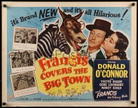 3j644 FRANCIS COVERS THE BIG TOWN style A 1/2sh 1953 the talking mule, Donald O'Connor, Yvette Dugay!