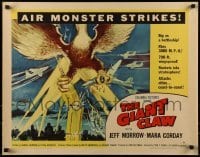 3j652 GIANT CLAW style B 1/2sh 1957 art of winged monster from 17,000,000 B.C. destroying city!