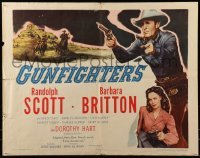 3j666 GUNFIGHTERS 1/2sh R1953 Scott & Barbara Britton in Zane Grey's great romance of the West!