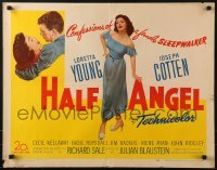 3j671 HALF ANGEL 1/2sh 1951 Loretta Young, Joseph Cotten, confessions of a lady sleepwalker!