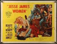 3j715 JESSE JAMES' WOMEN 1/2sh 1954 classic catfight artwork, women wanted him... more than the law