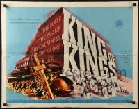 3j728 KING OF KINGS style B 1/2sh 1961 Nicholas Ray Biblical epic, Jeffrey Hunter as Jesus!