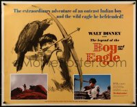 3j744 LEGEND OF THE BOY & THE EAGLE 1/2sh 1967 Walt Disney, cool art of boy w/bow & perched eagle!