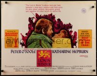 3j753 LION IN WINTER awards 1/2sh 1968 Katharine Hepburn, Peter O'Toole as Henry II!