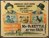 3j761 MA & PA KETTLE AT THE FAIR style A 1/2sh 1952 Marjorie Main & Percy Kilbride harness racing!