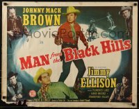 3j774 MAN FROM THE BLACK HILLS 1/2sh 1952 Johnny Mack Brown & Jimmy Ellison in western action!