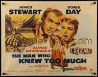 3j776 MAN WHO KNEW TOO MUCH 1/2sh 1956 James Stewart & Doris Day, directed by Alfred Hitchcock!
