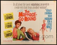 3j779 MARRIAGE-GO-ROUND 1/2sh 1960 Julie Newmar wants to borrow Hayward's husband James Mason!