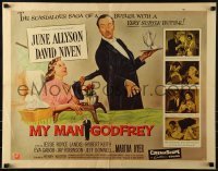 3j798 MY MAN GODFREY style A 1/2sh 1957 art of June Allyson & butler David Niven!