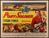 3j833 PONY SOLDIER 1/2sh 1952 art of Royal Canadian Mountie Tyrone Power & Penny Edwards!