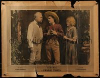 3j838 PRAIRIE TRAILS 1/2sh 1920 cowboy Tom Mix explains something urgent to old man and woman, rare!