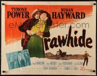 3j848 RAWHIDE 1/2sh 1951 Tyrone Power wrestles with pretty Susan Hayward!