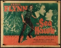 3j872 SEA HAWK 1/2sh R1956 Michael Curtiz directed, swashbuckler Errol Flynn, Brenda Marshall!