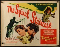 3j908 SPIRAL STAIRCASE 1/2sh R1956 art of Dorothy McGuire, George Brent & Ethel Barrymore!