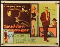 3j924 SUDDEN DANGER style B 1/2sh 1956 sexy Beverly Garland, William Wild Bill Elliot, Tom Drake
