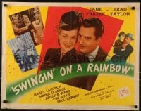 3j928 SWINGIN' ON A RAINBOW style B 1/2sh 1945 Jane Frazee, Brad Taylor, great art of radio stars!