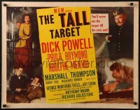 3j931 TALL TARGET style A 1/2sh 1951 Anthony Mann film noir, art of Dick Powell & Paula Raymond!