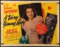 3j965 VERY YOUNG LADY 1/2sh 1941 Jane Withers is a grown-up glamour girl w/a party dress & lipstick!