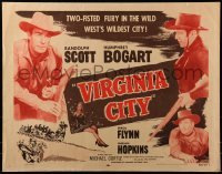 3j969 VIRGINIA CITY 1/2sh R1956 Errol Flynn, Hopkins, top billed Randolph Scott & Humphrey Bogart!