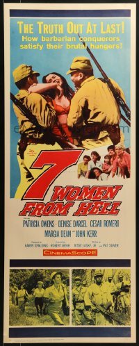 3j003 7 WOMEN FROM HELL insert 1961 Patricia Owens is driven to shame in a World War II prison camp