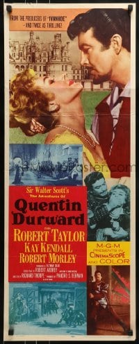 3j006 ADVENTURES OF QUENTIN DURWARD insert 1955 English hero Robert Taylor romances Kay Kendall!