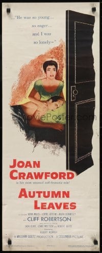 3j016 AUTUMN LEAVES insert 1956 Cliff Robertson was young & eager and Joan Crawford was lonely!