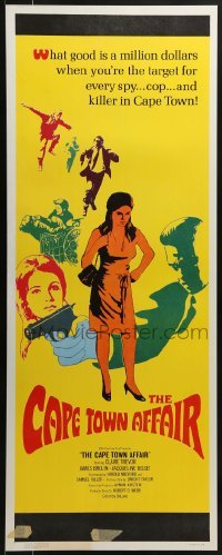 3j054 CAPE TOWN AFFAIR insert 1967 Claire Trevor, James Brolin, cool psychedelic art & design!