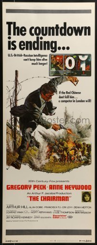 3j057 CHAIRMAN insert 1969 military Intelligence can't keep Gregory Peck alive much longer!