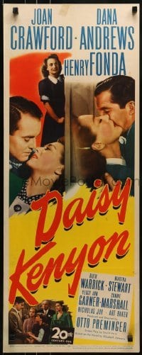 3j078 DAISY KENYON insert 1947 Joan Crawford, Henry Fonda, Dana Andrews, directed by Otto Preminger!