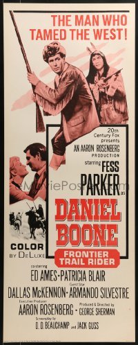 3j080 DANIEL BOONE FRONTIER TRAIL RIDER insert 1966 pioneer Fess Parker in coonskin hat!