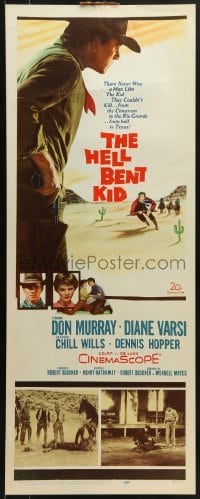 3j122 FROM HELL TO TEXAS insert 1958 cool full-length art of Don Murray drawing his gun!