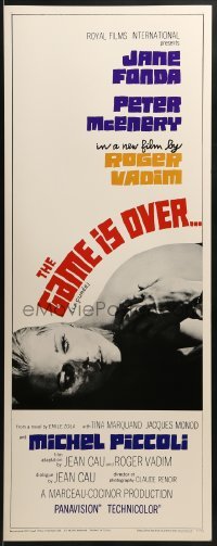 3j125 GAME IS OVER insert 1967 Roger Vadim's La Curee, Jane Fonda, Peter McEnery, cool design!