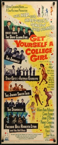 3j130 GET YOURSELF A COLLEGE GIRL insert 1964 hip-est happiest rock & roll show, Dave Clark 5