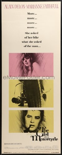 3j136 GIRL ON A MOTORCYCLE insert 1968 sexy biker Marianne Faithfull is Naked Under Leather!
