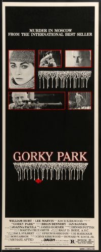 3j145 GORKY PARK insert 1983 William Hurt, Lee Marvin, Joanna Pacula, cool art!